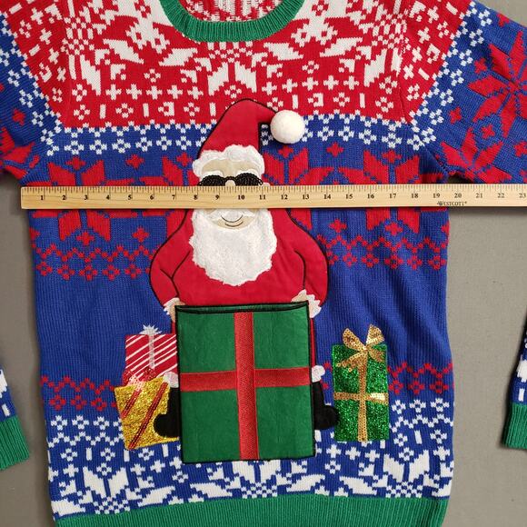 Jolly Sweaters Cool Santa Claus Crewneck Sweatshirt Medium Unisex Ugly Christmas - Picture 12 of 13